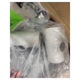 Plumbing Supply Lot: 8x4 PVC Red Coupling, Fittings, Outlet Box, and Metal Bushings