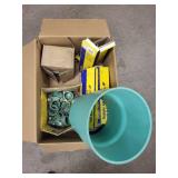 Box of BrassCraft Supply Kits and Green Pipe Clamps
