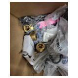 Box of Assorted Hardware and Plumbing Parts