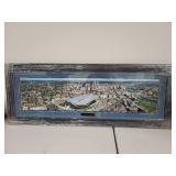 Panoramic Framed Aerial Print of Minneapolis, Minnesota Featuring US Bank Stadium