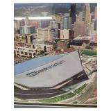 Panoramic Framed Aerial Print of Minneapolis, Minnesota Featuring US Bank Stadium