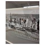 Framed Panoramic Aerial Photograph of Chicago, Illinois Skyline