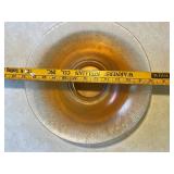 Vintage Amber Crackle Glass Bowl 13-Inch Wide