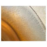 Vintage Amber Crackle Glass Bowl 13-Inch Wide