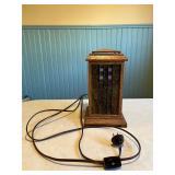 Arts and Crafts Style Table Lamp with Stained Glass Panels
