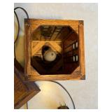 Arts and Crafts Style Table Lamp with Stained Glass Panels