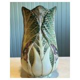Andrea by Sadek Art Nouveau Style Butterfly and Leaf Porcelain Vase