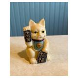 Kit Cat Klock Black Wall Clock and Maneki Neko Cat Figurine Set