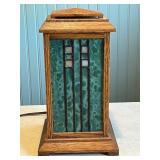 Arts and Crafts Style Wood and Glass Accent Lamp