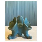 Mid-Century Modern Green Ceramic Triple Vase Planter
