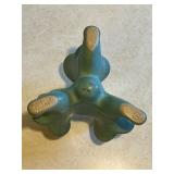 Mid-Century Modern Green Ceramic Triple Vase Planter