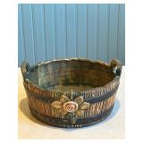 Weller Pottery Rustic Double Handled Bowl with Rose Motif