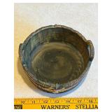Weller Pottery Rustic Double Handled Bowl with Rose Motif