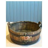 Weller Pottery Rustic Double Handled Bowl with Rose Motif