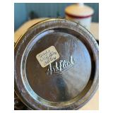 Vintage Estate Lot with Hallmark Candle, Metal Lantern, Carved Lidded Box, and Illustrated Tube