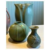 Set of 6 Studio and Art Pottery Vases and Jars - Frog, Dragonfly, Floral Designs