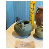 Set of 6 Studio and Art Pottery Vases and Jars - Frog, Dragonfly, Floral Designs