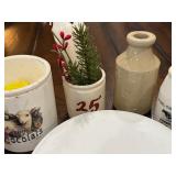 Antique English Advertising Ironstone Lot: Jars, Bowls, and Decor Pieces