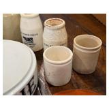 Antique English Advertising Ironstone Lot: Jars, Bowls, and Decor Pieces