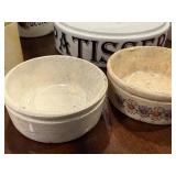 Antique English Advertising Ironstone Lot: Jars, Bowls, and Decor Pieces