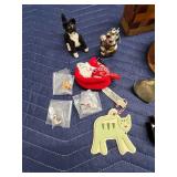 Eclectic Vintage Collectibles Lot with Figurines, Boxes, and Razor Blades