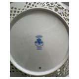 Collection of 7 Vintage Porcelain Plates and Bowls with Floral and Cat Designs