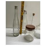 Collection of 6 Assorted Glass Jars and Bottles