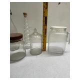 Collection of 6 Assorted Glass Jars and Bottles