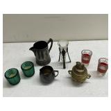 Mixed Lot of Vintage Metalware and Glassware Including Silver and Brass Pieces