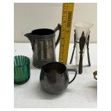 Mixed Lot of Vintage Metalware and Glassware Including Silver and Brass Pieces