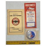 1934 Northwest Airlines Label Catalog and Vintage Memorabilia Set