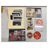 Collection of Vintage Aviation Labels, Stickers, and Ephemera Including KLM and National Air Races