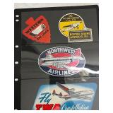 Collection of Vintage Airline Luggage Labels and Travel Stickers
