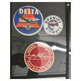 Collection of Vintage Airline Luggage Labels and Travel Stickers