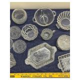 Collection of Vintage Pressed Glass Dishes, Trays, and Bowls