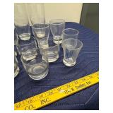 Collection of Assorted Glassware Including Tumblers, Mugs, and Stamped Bar Glasses