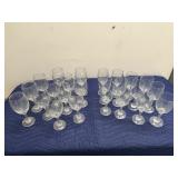 Set of 22 Assorted Clear Stemmed Glasses, 5.5-6 Inches Tall
