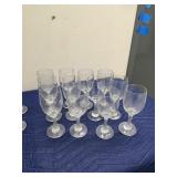 Set of 22 Assorted Clear Stemmed Glasses, 5.5-6 Inches Tall