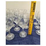 Set of 22 Assorted Clear Stemmed Glasses, 5.5-6 Inches Tall
