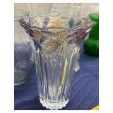 Collection of 10 Glass Vases, Decorative Basket, and Floral Decor Set