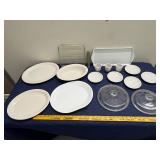 Mixed Collection of Restaurant China Dinnerware - Fiesta, Corelle, Buffalo China, Glass Lids