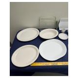 Mixed Collection of Restaurant China Dinnerware - Fiesta, Corelle, Buffalo China, Glass Lids