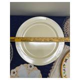 Assorted Serving Bowls, Plates, and Vintage Linens Lot