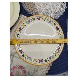 Assorted Serving Bowls, Plates, and Vintage Linens Lot