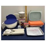 Kitchen Storage and Prep Set with FoodSaver Containers, Mixing Bowl, Mandoline Slicer, and Food Storage Totes