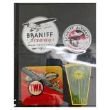 Collection of Vintage Airline Luggage Labels and Travel Stickers