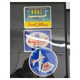 Collection of Vintage Airline Luggage Labels and Travel Stickers