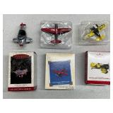 Set of 3 Hallmark Keepsake Airplane Ornaments with Boxes