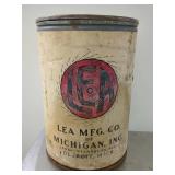 Vintage Lea Mfg. Co. Liquid Buffing Composition Drum