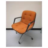Vintage Steelcase Office Chair with Orange Upholstery